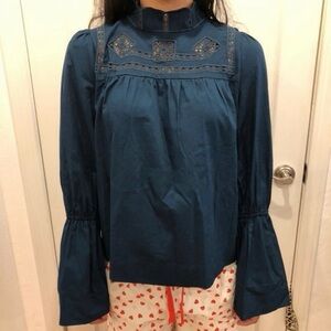 Free People Teal Jewel Another Eternity Top